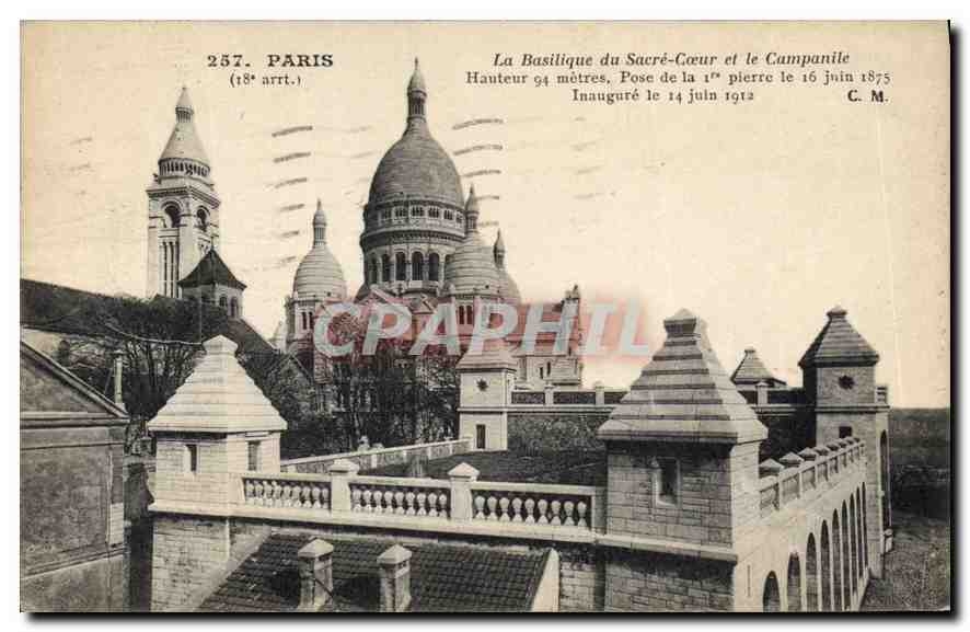 CPA Paris La Basilique du Sacre Coeur et le Campanile 