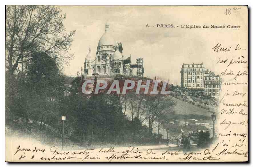 CPA Paris L'Eglise du Sacre Coeur 