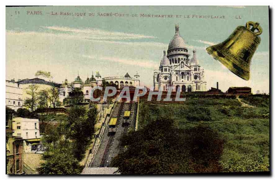 CPA Paris La Basilique du Sacre Coeur de Montmartre et le Funiculaire Cloche