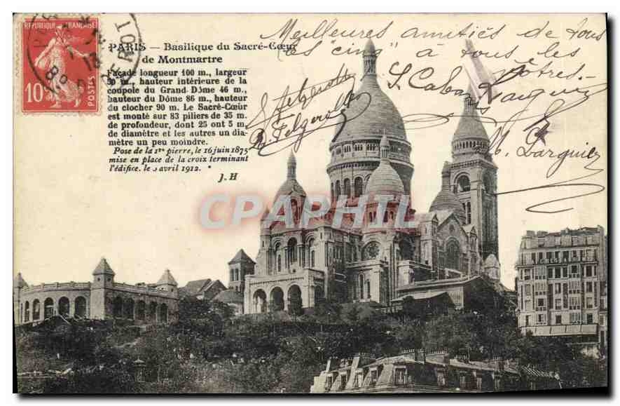 CPA Paris Basilique du Sacre Coeur de Montmartre