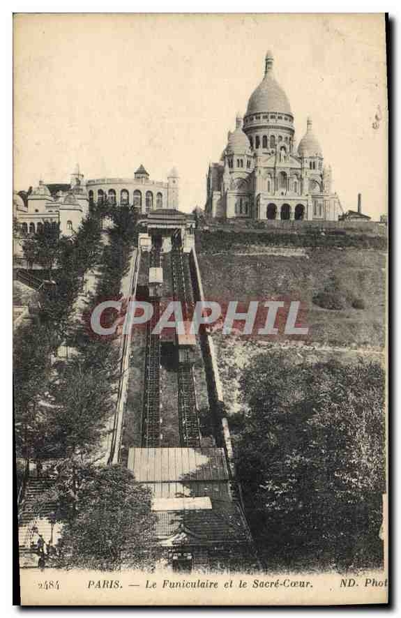 CPA Paris Le Funiculaire et le Sacre Coeur
