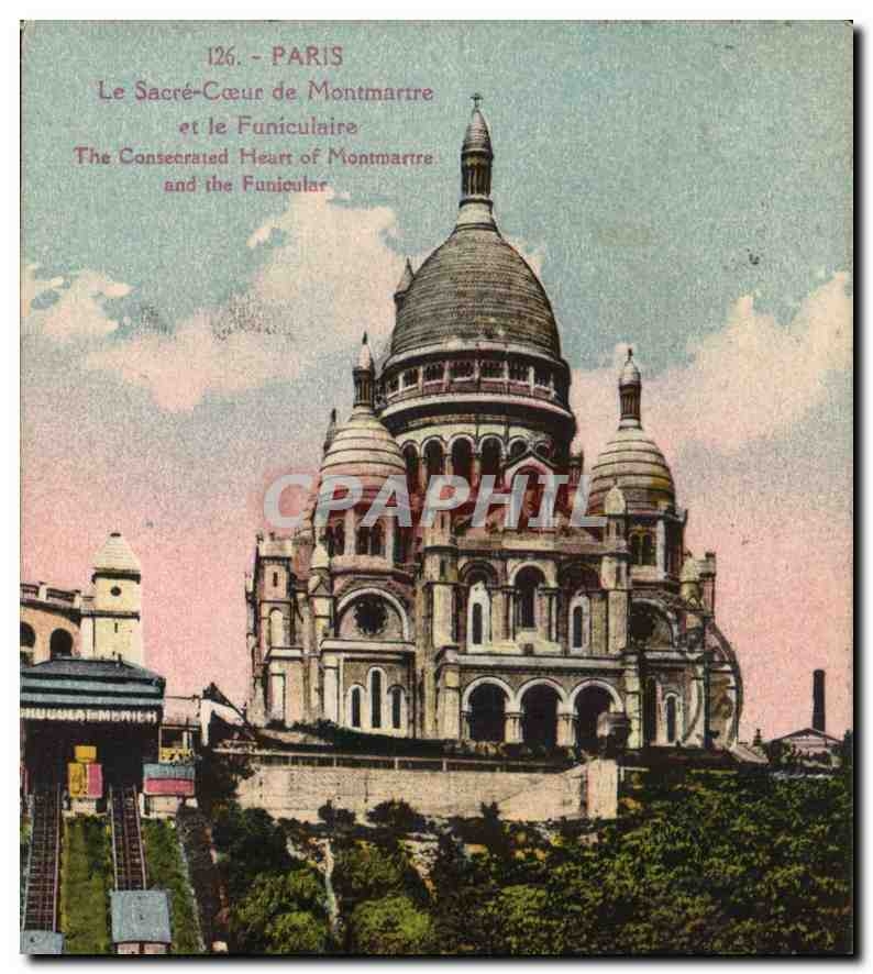 CPA Paris Le Sacre Coeur de Montmartre et le Funiculaire