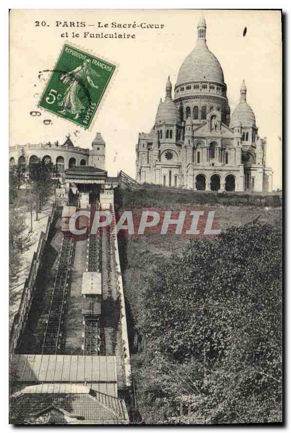 CPA Paris Le Sacre Coeur et le Funiculaire 