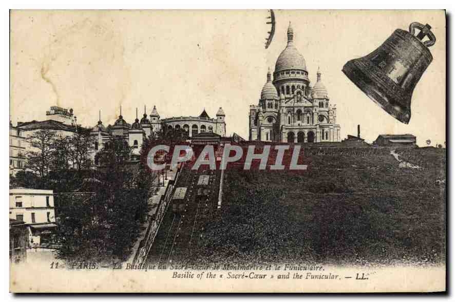 CPA Paris La Basilique du Sacre Coeur de Montmartre et le Funiculaire Cloche