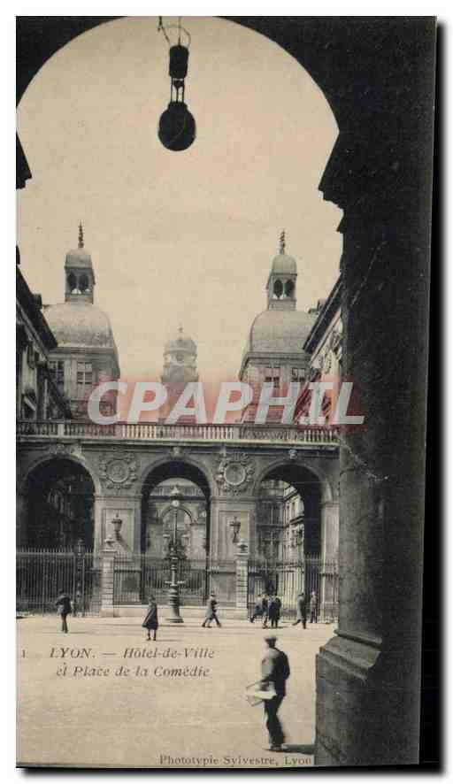 CPA Paris Hotel de Ville et Place de la Comedie 
