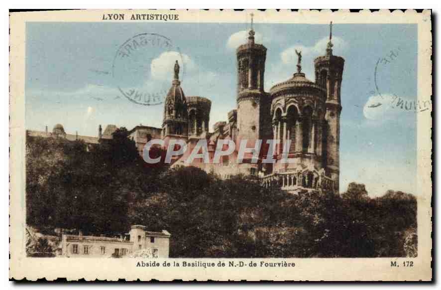 CPA Lyon Artistique Abside de la Basilique de ND de Fourviere