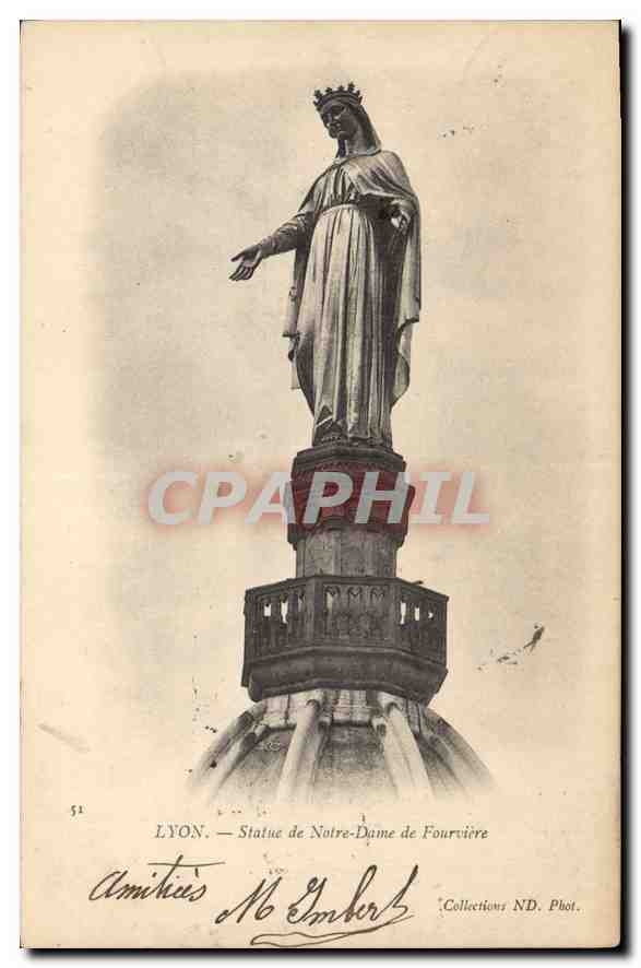 CPA Lyon Statue de Notre Dame de Fourviere 