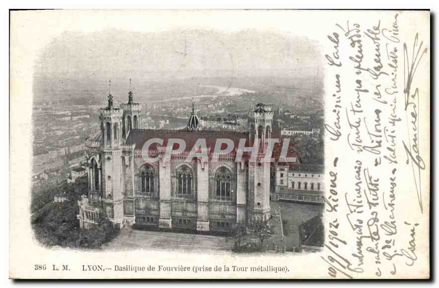 CPA Lyon Basilique de Fourviere prise de la Tour Metallique