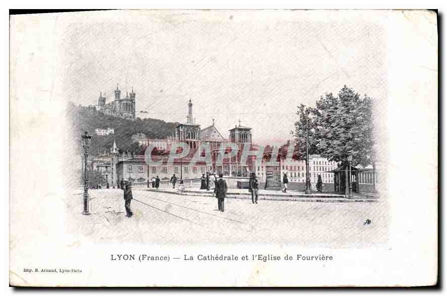 CPA Lyon France La Cathedrale et l'Eglise de Fourviere