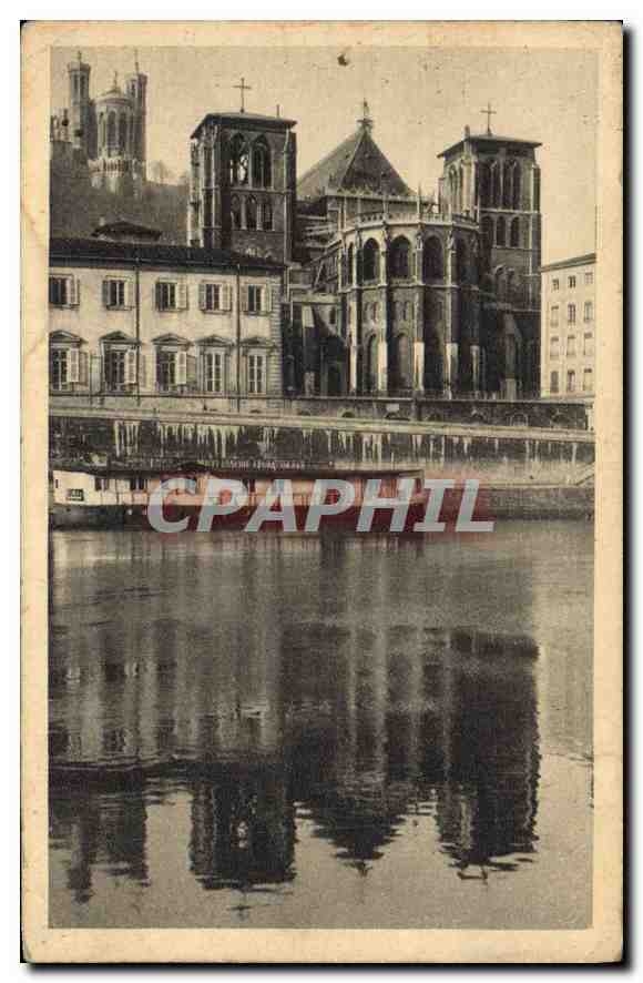 CPA Lyon La Saone Cathedrale St Jean Fourviere