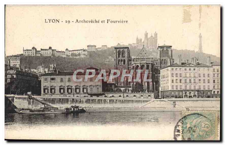 CPA Lyon Archeveche et Fourviere 