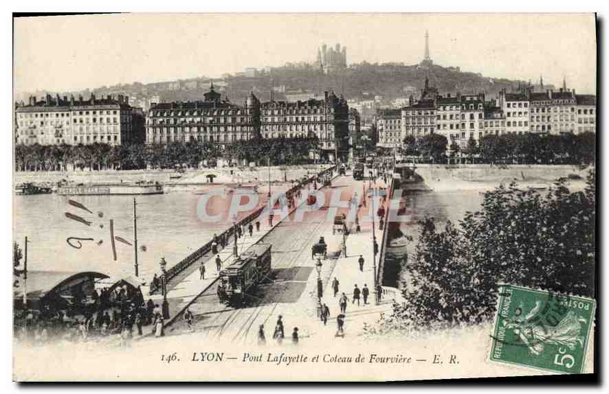 CPA Lyon Pont Lafayette et Coteau de Fourviere