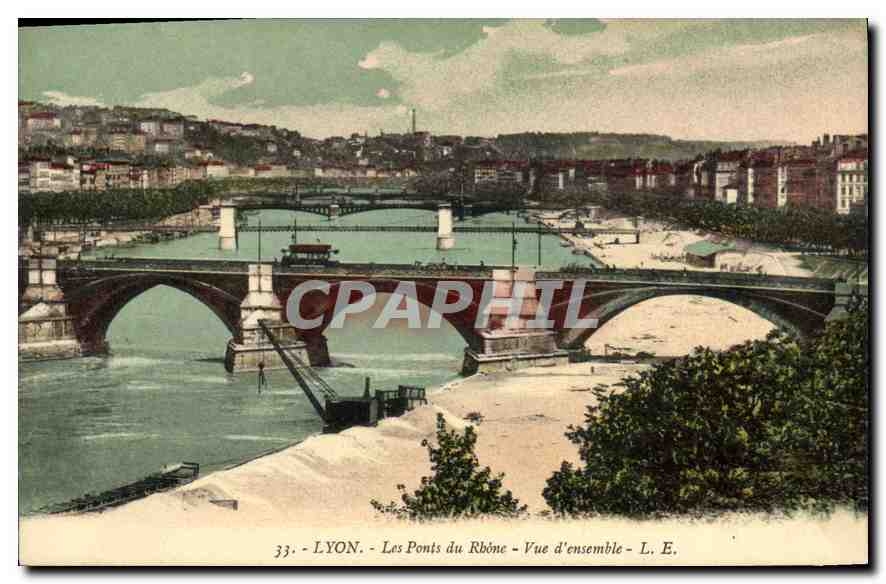 CPA Lyon Les Ponts du Rhone Vue d'ensemble 