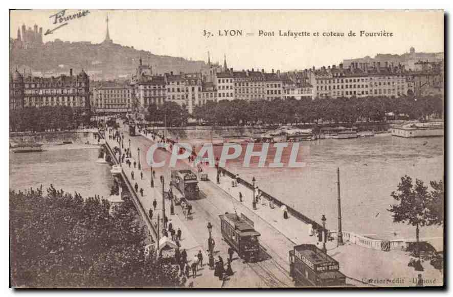 CPA Lyon Pont Lafayette et coteau de Fourviere 