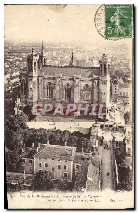 CPA Vue de la Basilique de Fourviere prise de l'Ascente de la Tour de Fourviere 