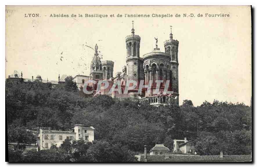 CPA Lyon Abside de la Basilique et de l'ancienne Chapelle de N D de Fourviere 