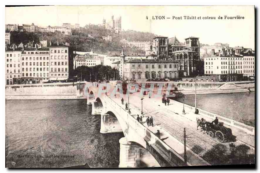 CPA Lyon Pont Tilsitt et coteau de Fourviere 