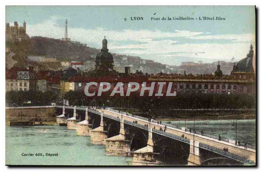 CPA Lyon Pont de la Guillotiere L'Hotel Dieu