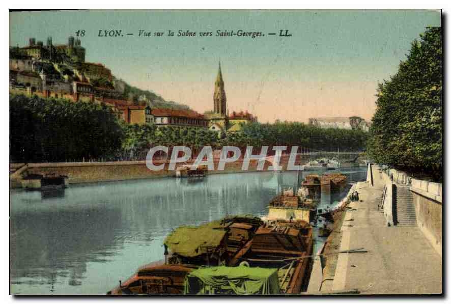 CPA Lyon Vue sur la Saone vers Saint Georges