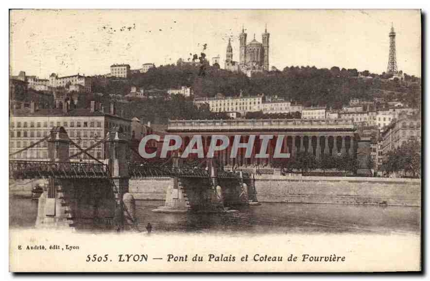 CPA Lyon Pont du Palais et Coteau de Fourviere