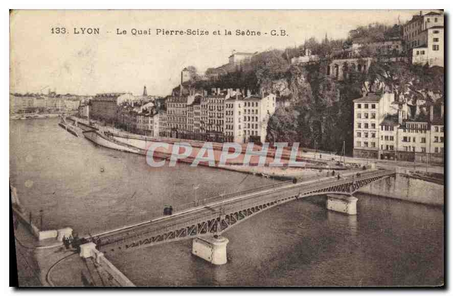 CPA Lyon Le Quai Pierre Scize et le Saone