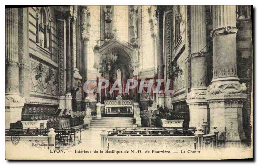 CPA Lyon Interieur de la Basilique de N D de Fourviere Le Choeur