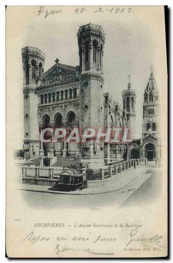 CPA Lyon Fourviere L'Acien Sanctuaire et la Basilique 