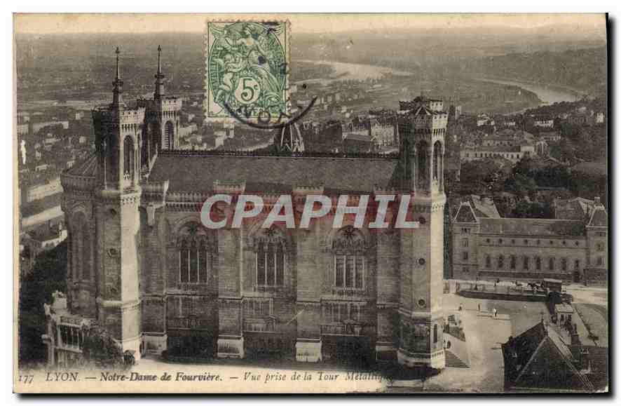 CPA Lyon Notre Dame de Fourviere Vue prise de la Tour Metallique