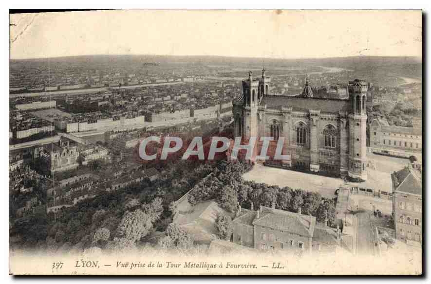 CPA Lyon Vue prise de la Tour Metallique a Fourvilere