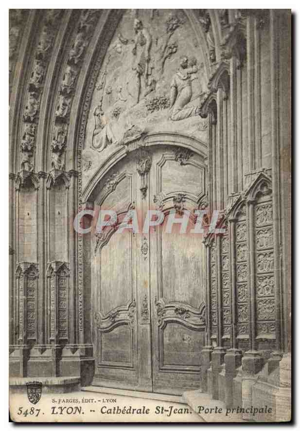CPA Lyon Cathedrale St Jean Porte principale