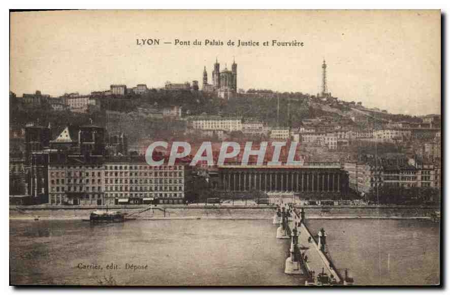 CPA Lyon Le Pont du Palais de Justice et Fourviere