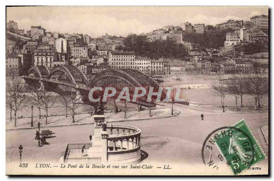 CPA Lyon Le Pont de la Boucle et vue sur Saint Clair