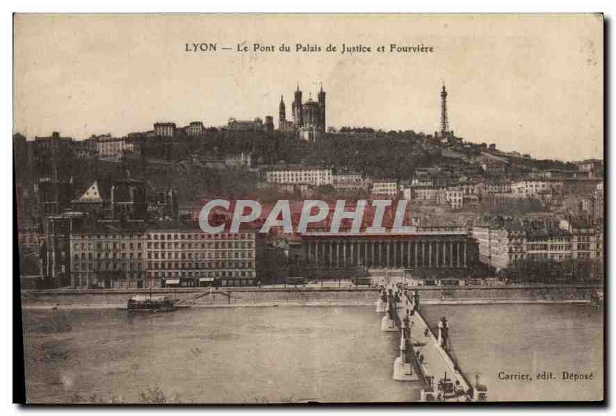 CPA Lyon Le Pont du Palais de Justice et Fourviere