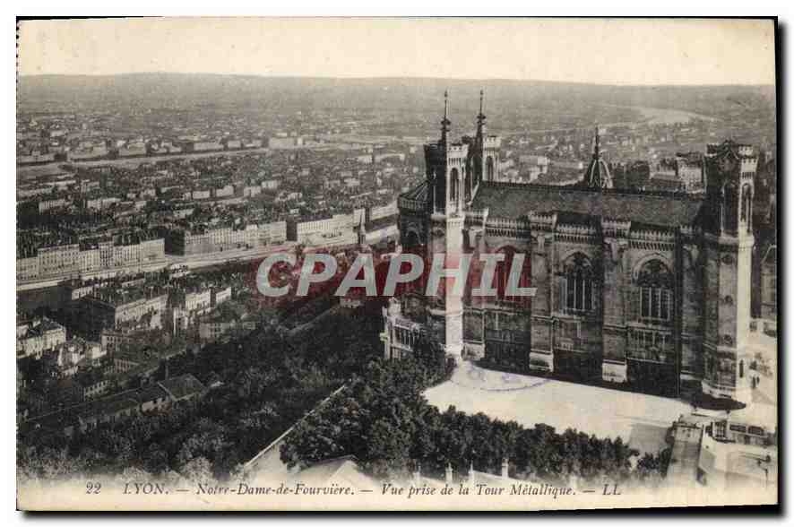 CPA Lyon Notre Dame de Fourviere Vue prise de la Tour Metallique