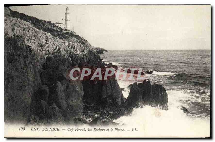 CPA Env de Nice Cap Ferrat les Rochers et le Phare