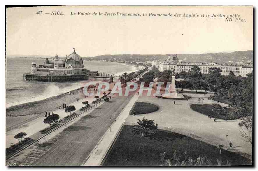 CPA Nice Le Palais de la Jetee Promenade la Promenade des Anglais et le Jardin public