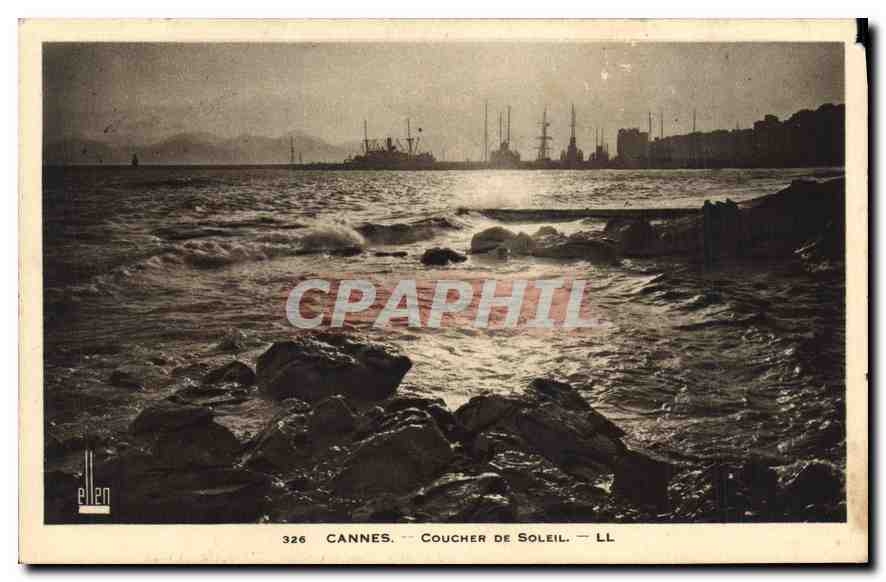 CPA Cannes Coucher de Soleil