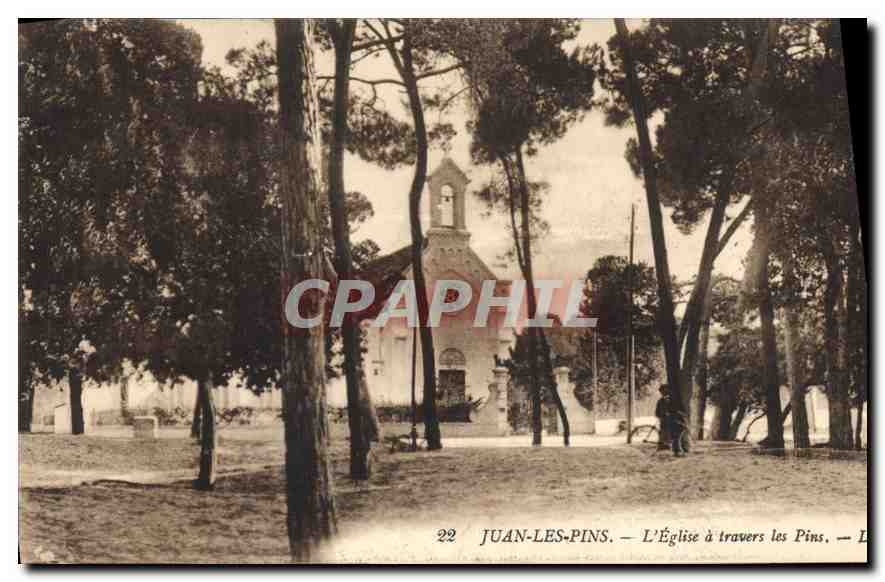CPA Juan les Pins L'Eglise a travers les Pins