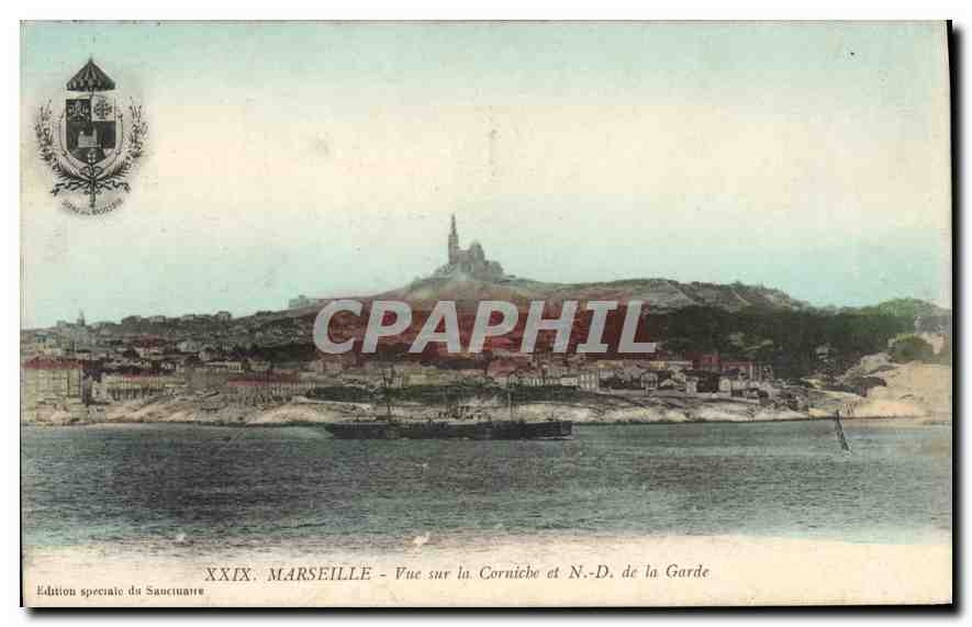 CPA Marseille Vue sur la Corniche et N D de la Garde