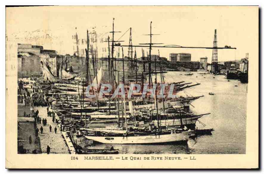 CPA Marseille Le Quai de Rive Neuve Bateaux