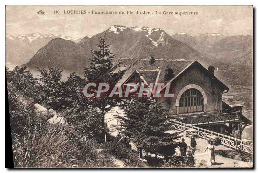 CPA Lourdes Funiculaire du Pic du Jer La Gare superieur