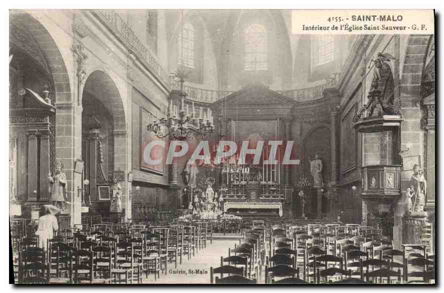 CPA Saint Malo Interieur de l'Eglise Saint Sauveur