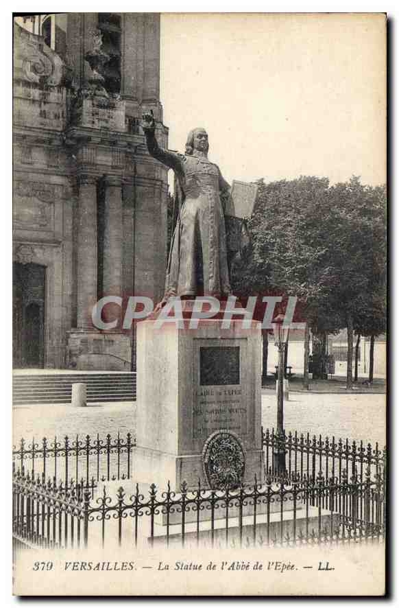 CPA Versailles La Statue de l'Abbe de l'Epee