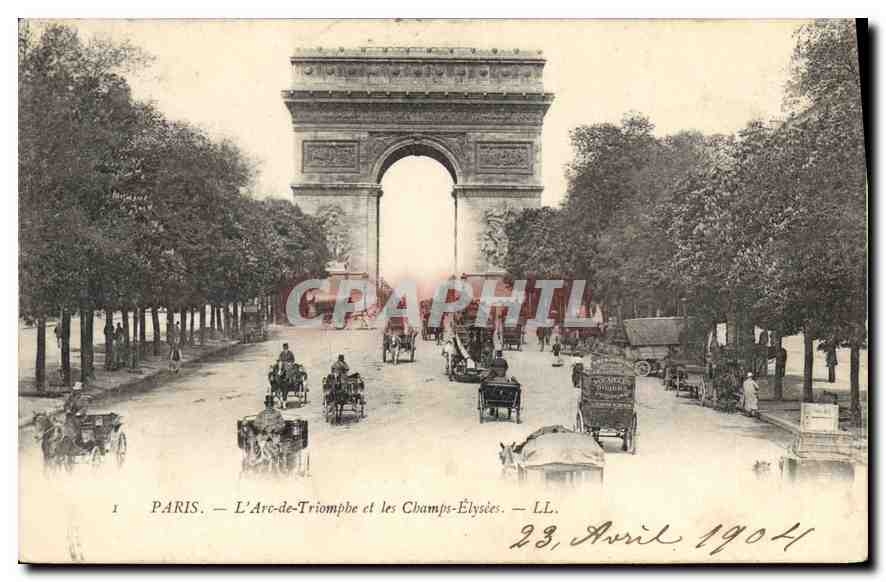 CPA Paris L'Arc de Triomphe et les Champs Elysees