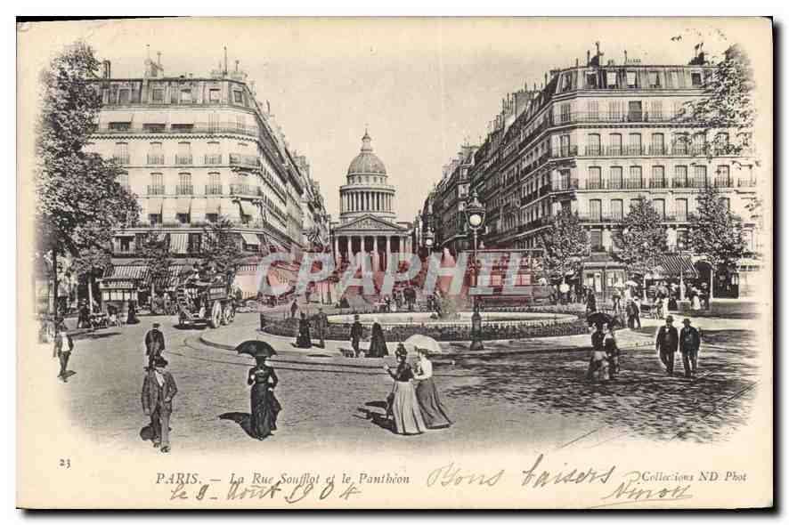 CPA Paris La Rue Soufflot et le Patheon