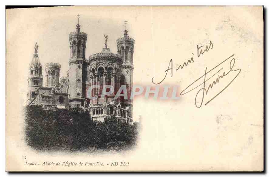CPA Abside de l'Eglise de Fourviere