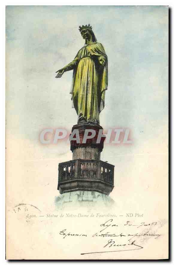 CPA Lyon Statue de Notre Dame de Fourviere