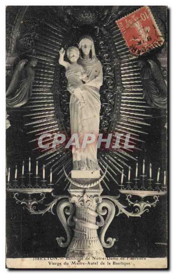 CPA Lyon Basilique de Notre Dame de Fourviere Vierge du Maitre Autel de la Basilique