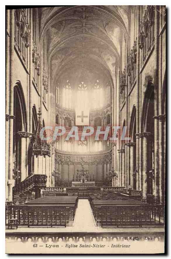CPA Lyon Eglise Saint Nizier Interieur