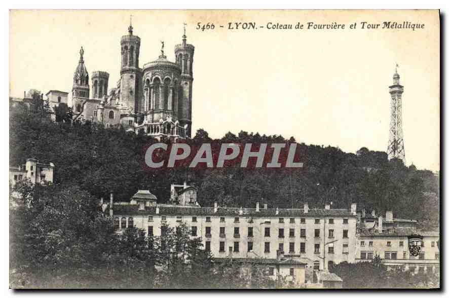 CPA Lyon Coteau de Fourviere et Tour Metallique